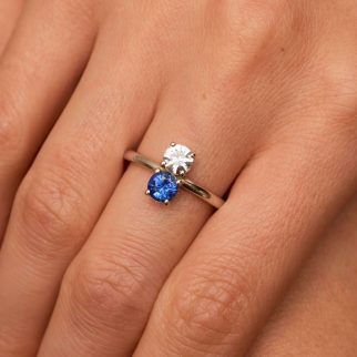 Toi et Moi - Saphir Vivid Blue et Saphir Blanc