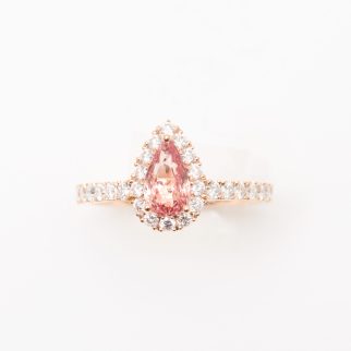 Bague Jaffna - Saphir Padparadscha 1.02 carats