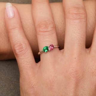 Toi et Moi - Tsavorite et Spinelle Mahenge