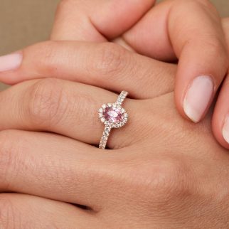 Bague Jaffna - Saphir Padparadscha 0.95 carats