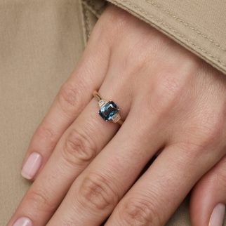 Bague Esmeralda - Saphir Teal Indigo 1.90 carats