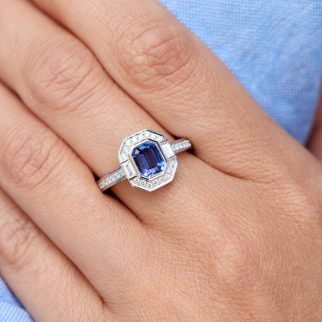 Bague Jaffna Art déco - Saphir Violet 1.21 carats