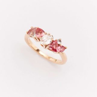 Bague Constellation - Saphir Pêche et Spinelle Mahenge