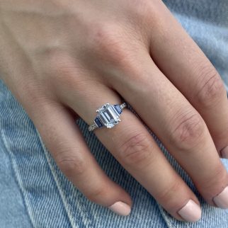 Bague Saphir Carrée 20x20mm - Argent 925 - Taille 54 - Saphir Traité Chauffé Bleu - Neuf Avec étiquettes