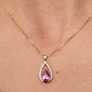 Collier Devi - Saphir Rose 1.11 carats