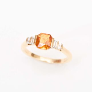 Bague Esmeralda - Grenat Mandarin 1.27 carats