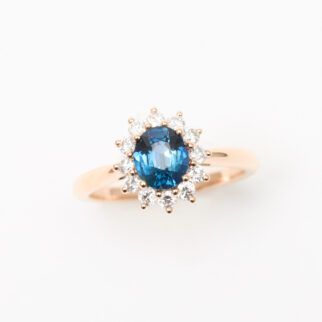 Bague Ella - Saphir Teal Indigo 1.12 carats