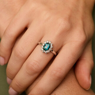 Bague Ella - Saphir Teal Indigo 1.51 carats