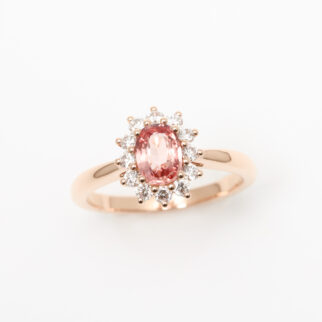 Bague saphir padparadscha