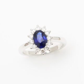 Bague Marguerite Saphir Bleu