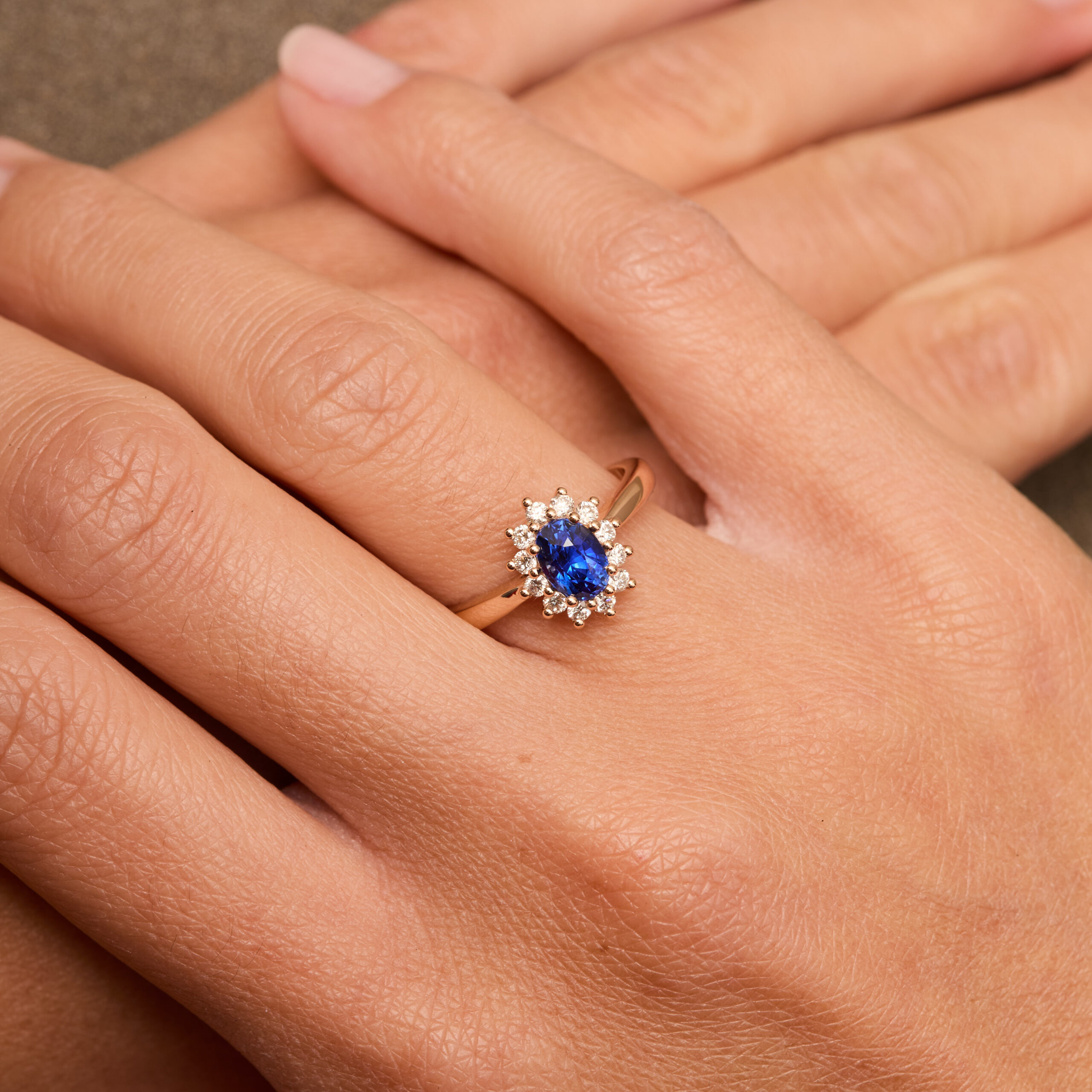 Bague Marguerite Saphir Bleu