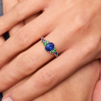 Bague Horana Rainbow - Saphir Peacock 1.41 carats