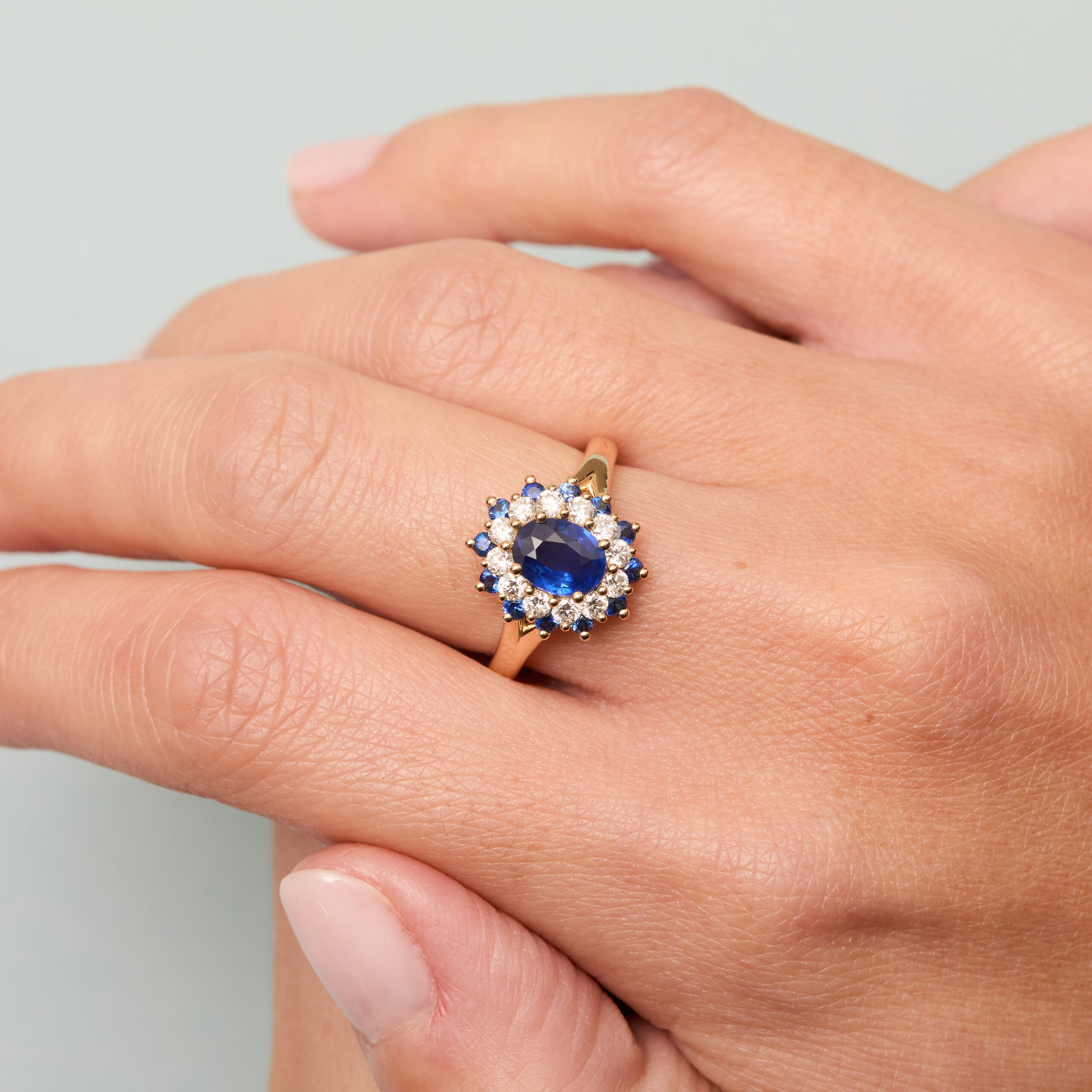 Bague Marguerite Saphir Bleu