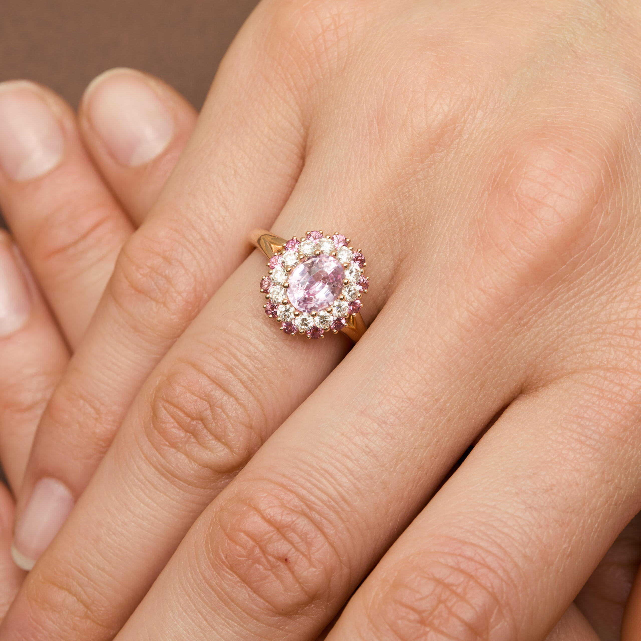bague saphir rose