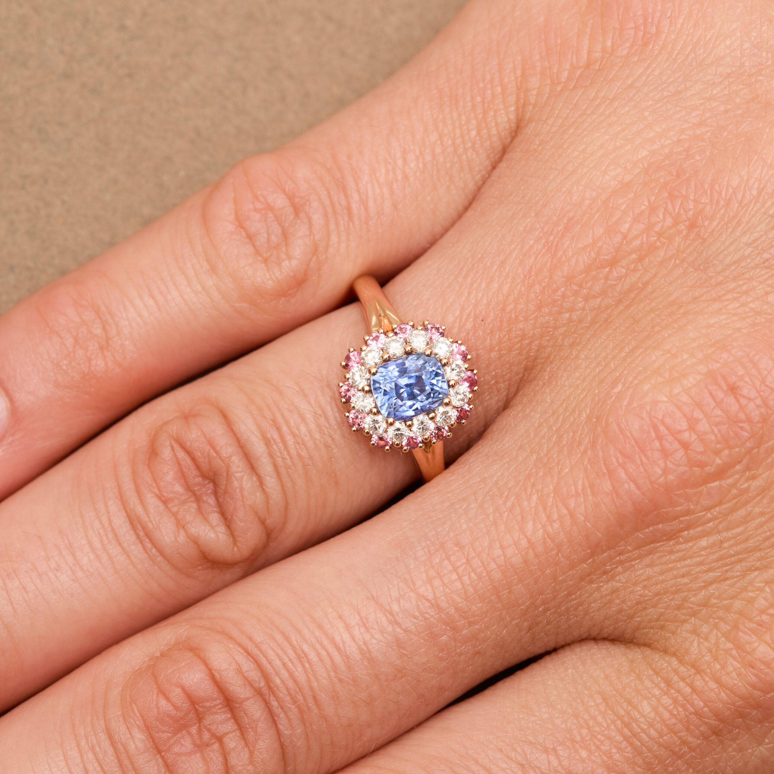 bague saphir cornflower