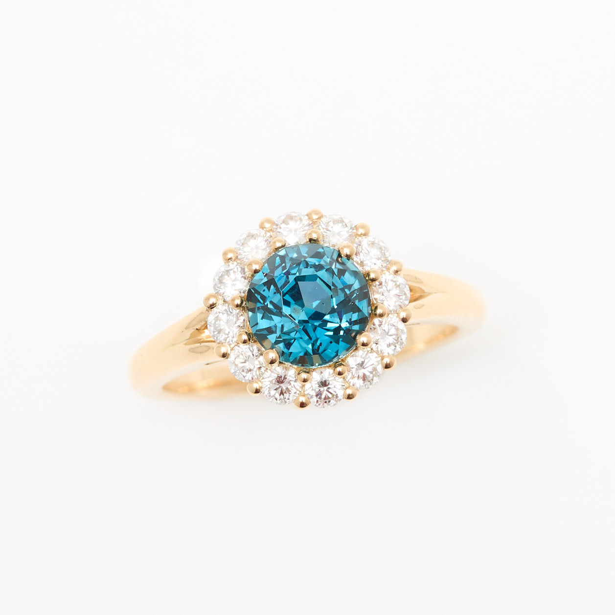 Bague pompadour saphir teal