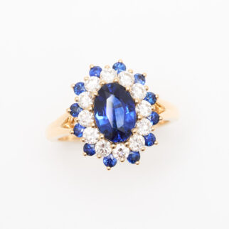 Bague Marguerite saphir Bleu