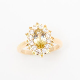 Bague Marguerite saphir jaune