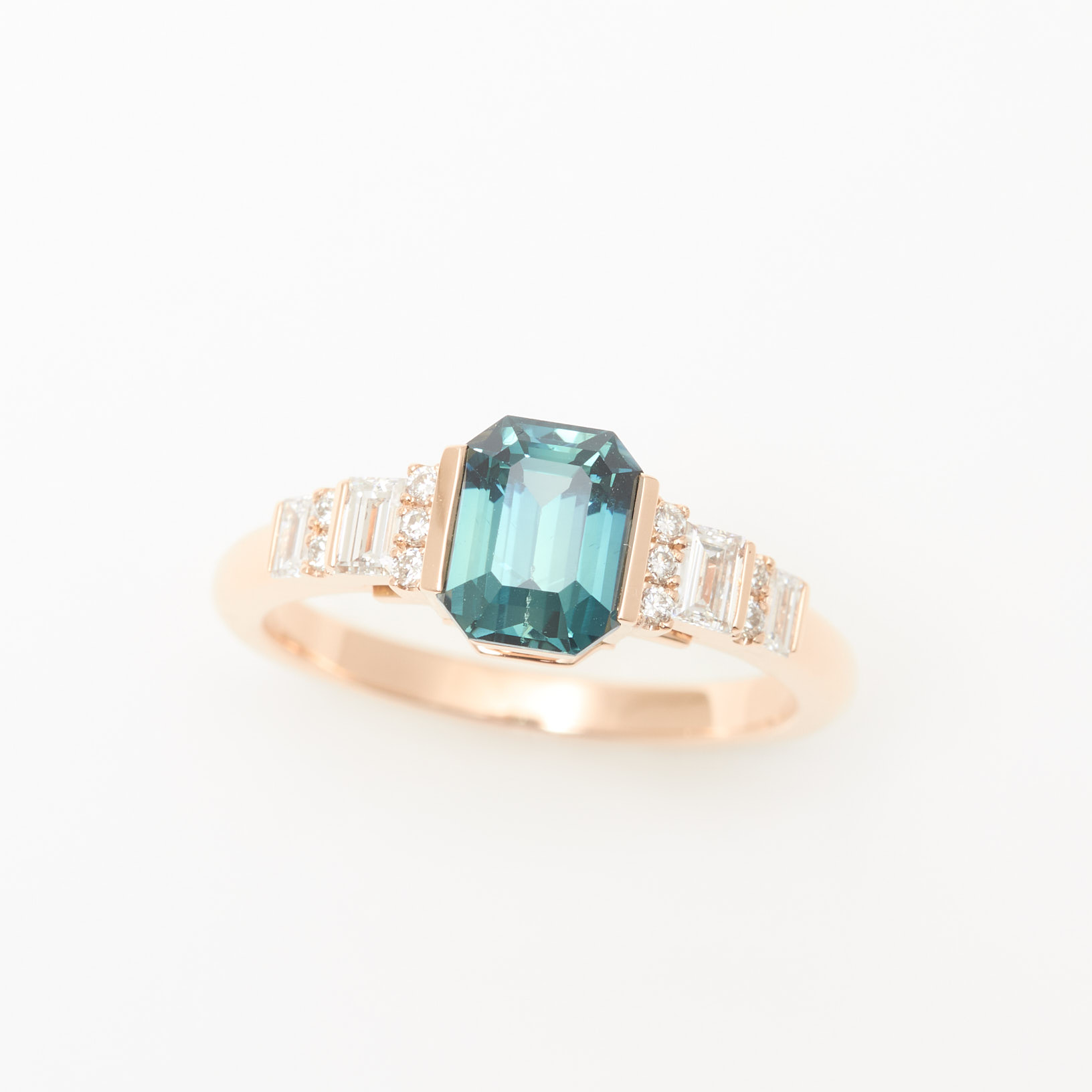 bague art deco saphir teal