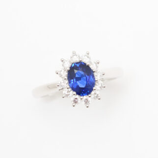Bague Marguerite saphir Bleu
