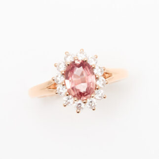 Bague Marguerite saphir Padparadscha