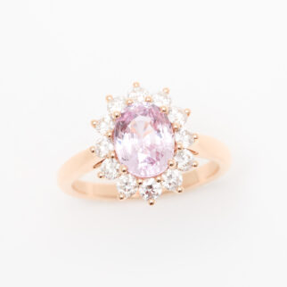 Bague Marguerite saphir rose