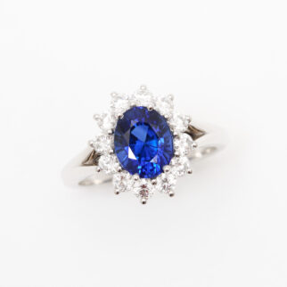 Bague Marguerite saphir Bleu