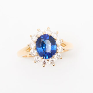 Bague Marguerite saphir Bleu