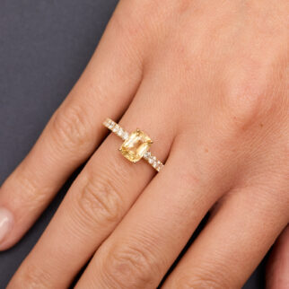 Bague Solitaire Saphir Jaune