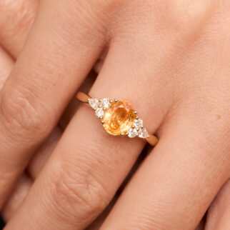 Bague bandeau Grenat Mandarin