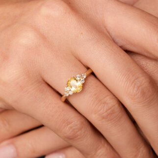 Bague bandeau Saphir jaune
