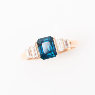 bague saphir teal indigo