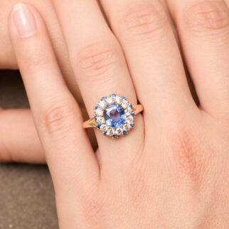 bague saphir cornflower