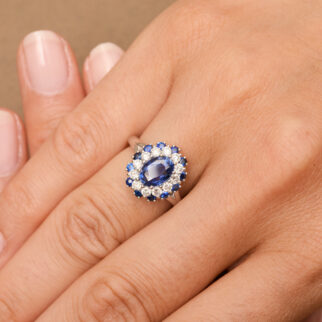 Bague Colombo - Saphir Vivid Blue 1.62 carats