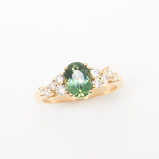 bague saphir vert