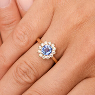 bague marguerite saphir or rose
