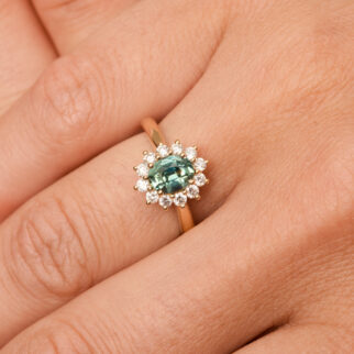 bague marguerite saphir teal