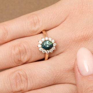 bague marguerite saphir teal