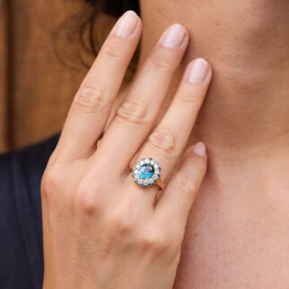 bague saphir teal indigo