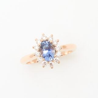 Bague Saphir Bleu Or jaune