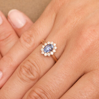 Bague Saphir Bleu Or jaune