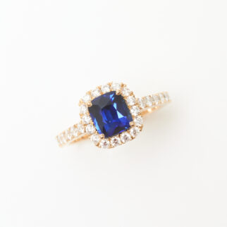Bague Saphir Bleu Or jaune