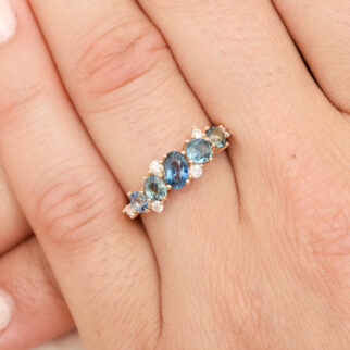 Bague Constellation - Saphir Teal Indigo 1.67 carats