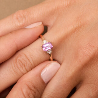 bague saphir rose