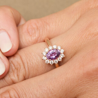 Bague Marguerite Saphir rose
