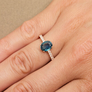 Bague Trinco - Saphir Teal Indigo 2.05 carats