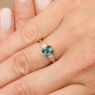 Bague Esmeralda - Saphir Teal Indigo 1.60 carats