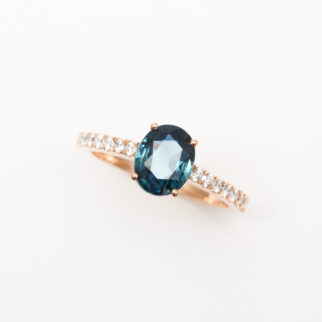 Bague Solitaire Saphir Teal