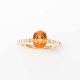 Bague Solitaire Grenat Mandarin
